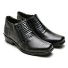 Bota Masculina Couro Cano Curto Zíper Bico Quadrado Conforto