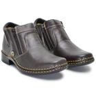 Bota Masculina Couro Zíper Cano Curto Resistente Conforto