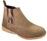 bota masculina feminina em couro nobuck botina pra homem e mulher unisex marrom claro solado borrach