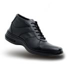 Bota Masculina Preto Couro Legítimo Casual Passeio Cadarço Confortável Leve Macio - MODELO 5062