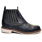 Bota Masculina Rodeio em Couro Latêgo Preto Botina Padrin Bota Chelsea Qualidade Resistente Trabalho Adventure