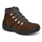 Bota Masculina Rone Em Couro Marrom Casual Adventure Shoes + Relógio E Carteira