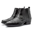 Bota Masculina Texana Country Cano Curto Couro Legitimo Rock Botina