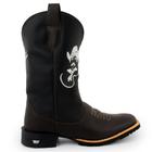 Bota Masculino Texana Cano Longo Couro Bico Quadrado Country Texas Gold