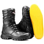 Bota Militar Coturno Masculino Tático Zíper em Couro