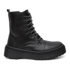 Bota Militar Feminina Coturno Flatform Cano Médio Cadarço