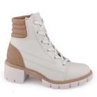 Bota Moleca Coturno Tratorada Cadarço 5338.107 Branco Off