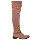 Bota Montaria Over The Knee Feminino Meia Moda Elegante Camurça Salto Baixo