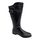 Bota Mooncity 72085 Montaria Cano Longo Salto Baixo Ziper Fivela Feminino