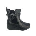 Bota Mooncity Cano Medio Salto Anabela Fivela Lateral 71103