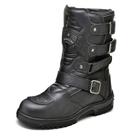 Bota Motociclista Com Protetor Couro Legítimo Fivelas Racing Fakcini - 13005 - Preto