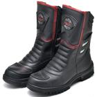 Bota Motociclista Masculina Couro Zíper Conforto Aventura