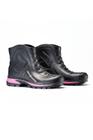 Bota pantaneiro pvc impermeavel cano curto 360c preta rosa pink