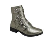 Bota Piccadilly Leci Cano Curto Salto Baixo Pewter 653006