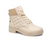 Bota Cat feminina Coturno Botinha Caterpillar de couro 9820 Nude Rosa  trabalho