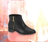 Bota Preta Feminina Zíper Beira Rio S558