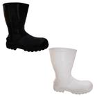 Bota Pvc Branca Preta Cano Curto Bracol