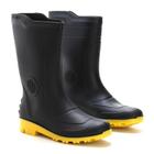 Bota pvc p.forte s/forro preta sola amarela 34/35 grendene