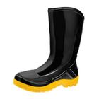 Bota PVC Vulcaflex Preta Solado Amarelo Cano Médio 27cm com Forro 44