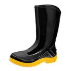 Bota PVC Vulcaflex Preta Solado Amarelo Cano Médio 27cm sem Meia 41