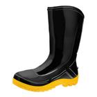 Bota PVC Vulcaflex Preta Solado Amarelo Cano Médio 27cm sem Meia 42