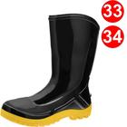 Bota PVC Vulcaflex Preta Solado Amarelo Cano Médio Sem Forro 110VFLEX-PRA CA 42291 Nr. 33/34