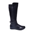 Bota rasteira flat cano longo alto elástico mooncity 71085