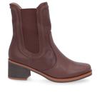 Bota Salto Bloco Marrom Chocolate Cano Médio