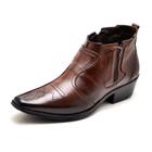 Bota Semi Country Masculina Couro Legítimo New Texas Reta Oposta - 620 - Café