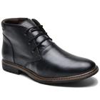 Bota Social Chukka Couro Masculina Forro Espumado Cadarço Solado Borracha Bico Redondo Casual