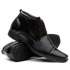 Bota Social Masculino Cano Médio Preto Bico Fino Italiano Confortável e Estiloso