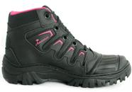 Bota Tenis Adventure Motoqueiro Preto Rosa Pink Confortável