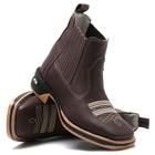 Bota Texana Cano Curto Country Masculina Couro Bico Quadrado