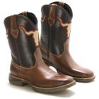 Bota Texana Country Masculina Couro Bico Quadrado Bordada