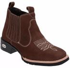 Bota Texana Country Masculina Rodeio de Couro Nobuck Café