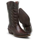 Bota Texana Country Masculino Bico Fino Couro Legitimo Cano Longo Bordado