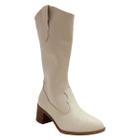 Bota Texana Feminina Beira Rio Cano Alto Bico Fino Estilosa Macia 9066 105