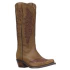 Bota Texana Feminina Bico Fino Marrom com Rosa Cow Way 36858