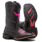 Bota Texana Feminina Couro Vazada Rosa