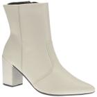 Bota Texana Feminino Coturno Cano Curto Country Bico Fino BRANCO/OFF WHITE