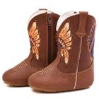Bota Texana Infantil Bili Bilu Couro Floater Wisky e Fóssil Tam 1319