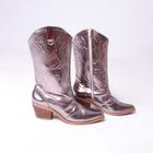 Bota Texana Metalizada Prata Velho