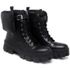 Bota Tratorada feminina Coturno Plataforma Flatform Cano Curto Modelo Outono Inverno Com Bag Ref 022