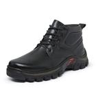 Bota Tratorada Motoqueiro Adventure Couro Masculina Espumada Palmilha Gel Sola Borracha Costurada