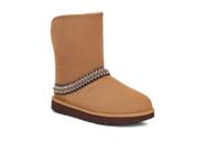 Bota UGG Classic Short Crescent Feminina - Castanha