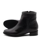 Bota West Salto Baixo em Couro Alfa Preto - 4633AP