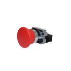 Botão de Comando Metálico Cogumelo 40mm Vermelho IP40 22mm