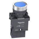 Botão de Impulsão Iluminado 22mm 1NA XA2EW36M1 Azul Schneider