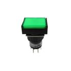 Botão Plástico Iluminado 16mm Verde 24VCA/CC Momentâneo