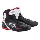 Botas de motocicleta Alpinestars Faster-3 Rideknit preto/branco/vermelho